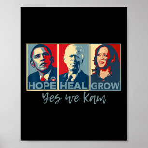 Poster Hope Heal Grow Obama Joe Biden Kamala Harris 2024