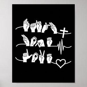 Poster Hope Love - Religion chrétienne Heartbeat Cross He
