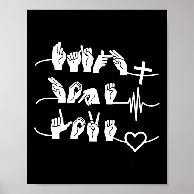 Poster Hope Love - Religion chrétienne Heartbeat Cross He (Devant)