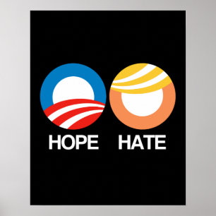 Poster HOPE (Obama) contre HATE (Trump)