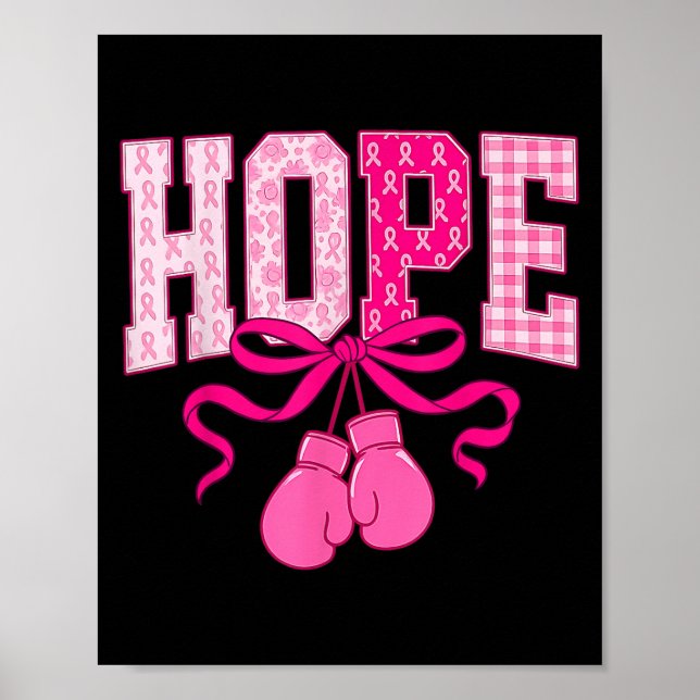 Poster Hope Pink Ribbon Gants en boîte Cancer du sein ros (Devant)