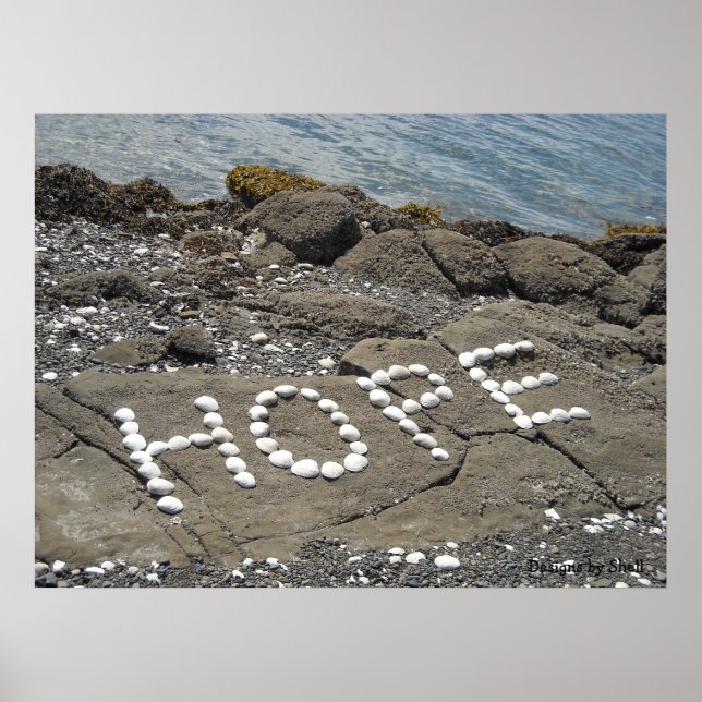 Poster Hope - Seashell Art sur la plage (Devant)
