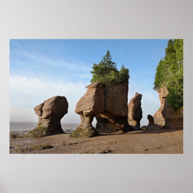 Poster Hopewell Rocks au lever du soleil (Devant)