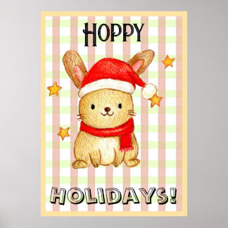 Poster Hoppy holidays bunny card