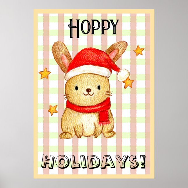 Poster Hoppy holidays bunny card (Devant)
