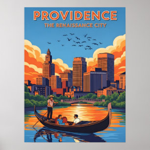 Poster horizon de la providence et coucher du soleil