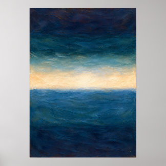 Poster Horizon de l'océan bleu abstrait en marine et sarc
