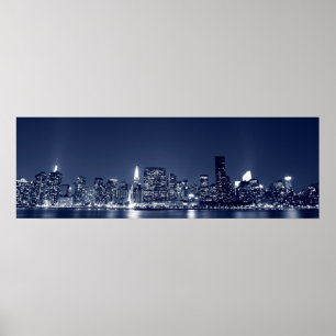 Poster Horizon de Manhattan et les tours des lumières