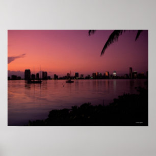 Poster Horizon de Miami au coucher du soleil