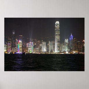 Poster Horizon de nuit de Hong Kong