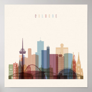 Poster Horizon de ville de Cologne, Allemagne  