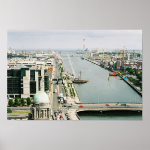 Poster Horizon Irlande, rivière Liffey, IFSC de Dublin