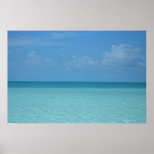 Poster Horizon tropical turquoise bleu des Caraïbes