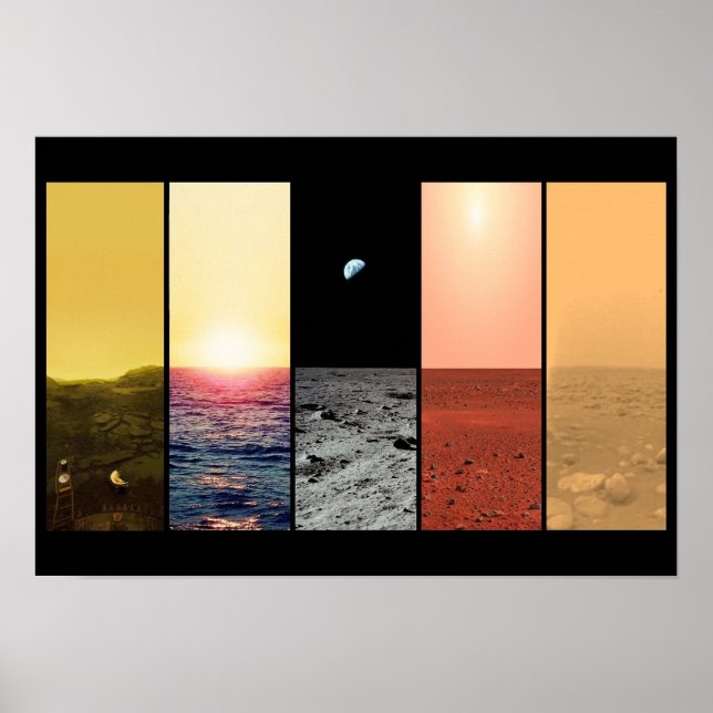 Poster Horizon vue de venus la lune de terre mars titan (Devant)