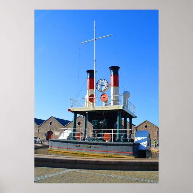 Poster Horloge à vapeur à St Helier, Jersey (Devant)