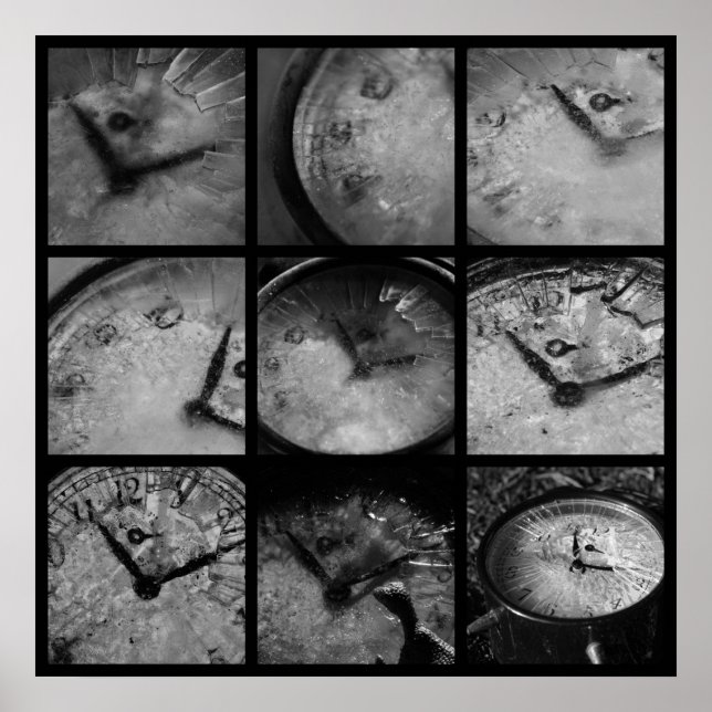 Poster Horloge congelée (Devant)