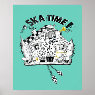 Poster Horloge heure Ska