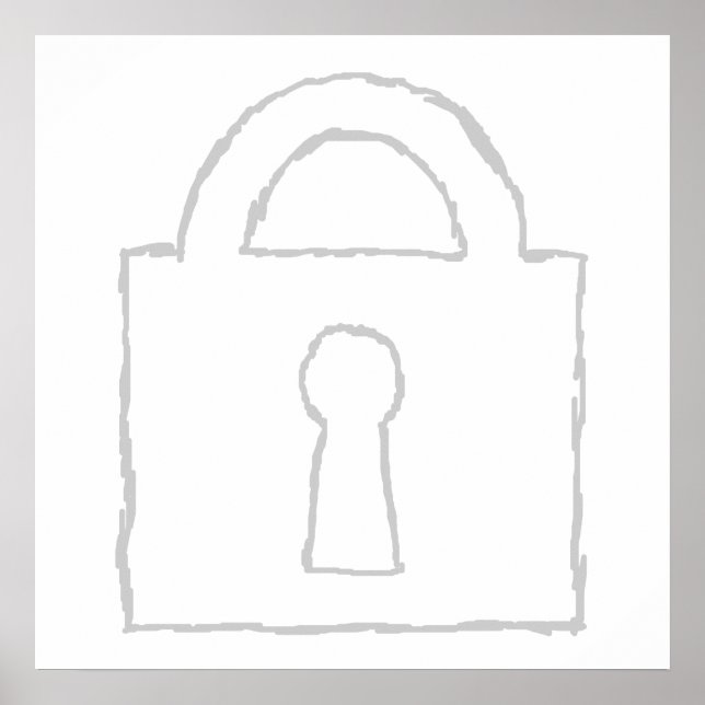 Poster Horloge. Icône Top Secret ou Security. (Devant)