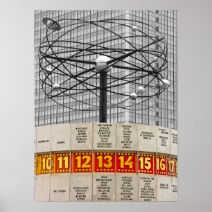 Poster Horloge Mondiale, Alexanderplatz, Berlin, Partie B