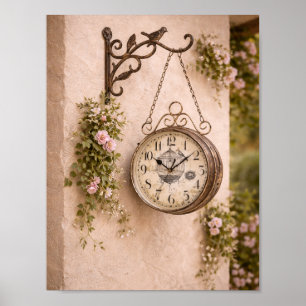 Poster Horloge murale de style campagnard français