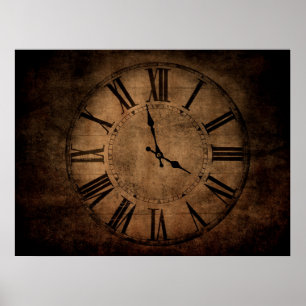 Poster Horloge rétro
