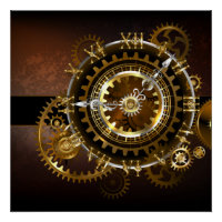 Horloge Steampunk avec des engrenages anciens