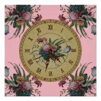 Horloge Vintage avec Fleurs