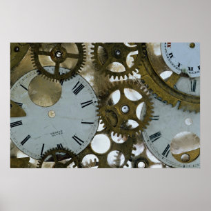 Poster Horloges dans la glace