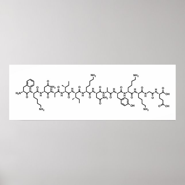 Poster hormone endorphine symbole de formule chimique sci (Devant)