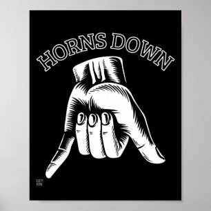 Poster "HORNS DOWN" drôle