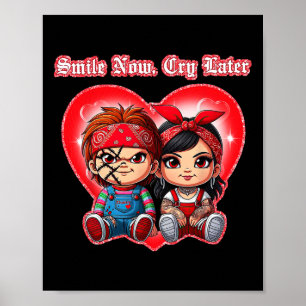 Poster Horreur Couple Souriez Maintenant Pleurer Plus Tar