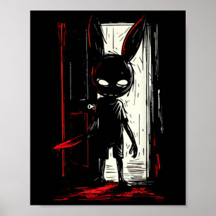 Poster Horreur Mal Lapin Lapin Slasher Porte Déplaisante 