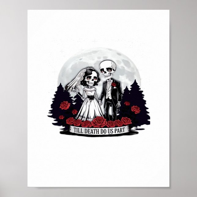 Poster Horreur Valentines Jour Skeleton Couple Jusqu'à la (Devant)