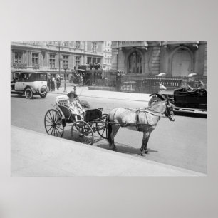 Poster Horse Drawn Buggy : début des années 1900