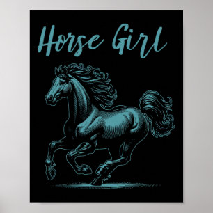 Poster Horse Girl Equestrier cavalier Horseback équitatio