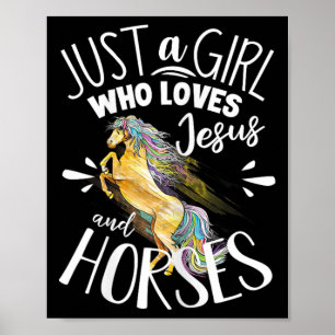 Poster Horse Graphique Femmes Filles Cheval Équitation Ch