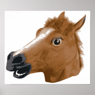 Poster Horse Head Creepy Mask