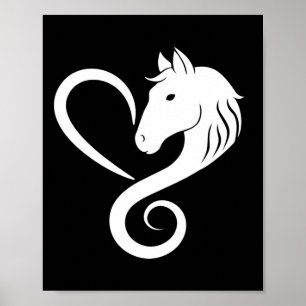 Poster Horse Lover Horseback équitation Western Cowgirl R