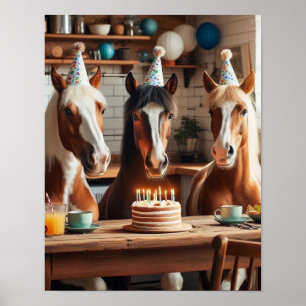 Poster Horse Wall Art, Horse Birthday Party, Drôle Cheval