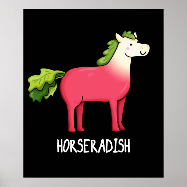 Poster Horseradish Funny Horse Pun Dark BG (Devant)