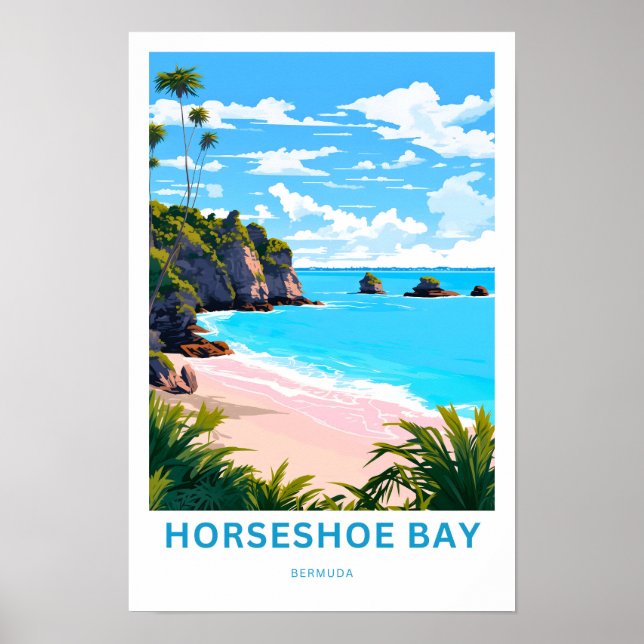 Poster Horseshoe Bay Bermuda Travel Imprimer (Devant)