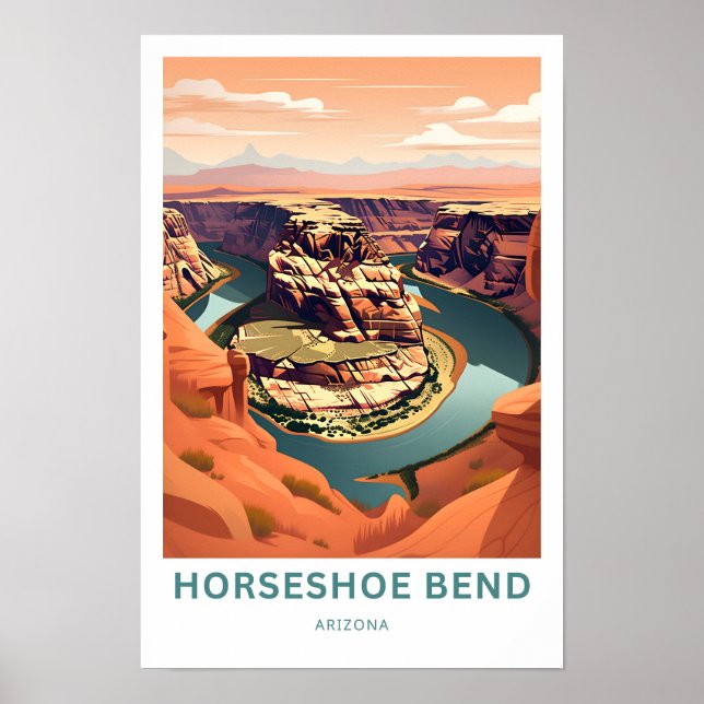Poster Horseshoe Bend Arizona Travel Print (Devant)
