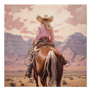 Poster Horseshoe Harmony : Cowgirl Wall Art