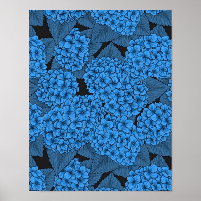 Poster Hortensia bleu (Devant)