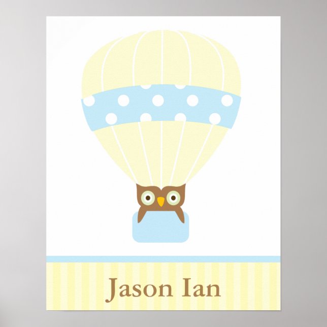 Poster Hot Air Balloon Children's Wall Art (Devant)