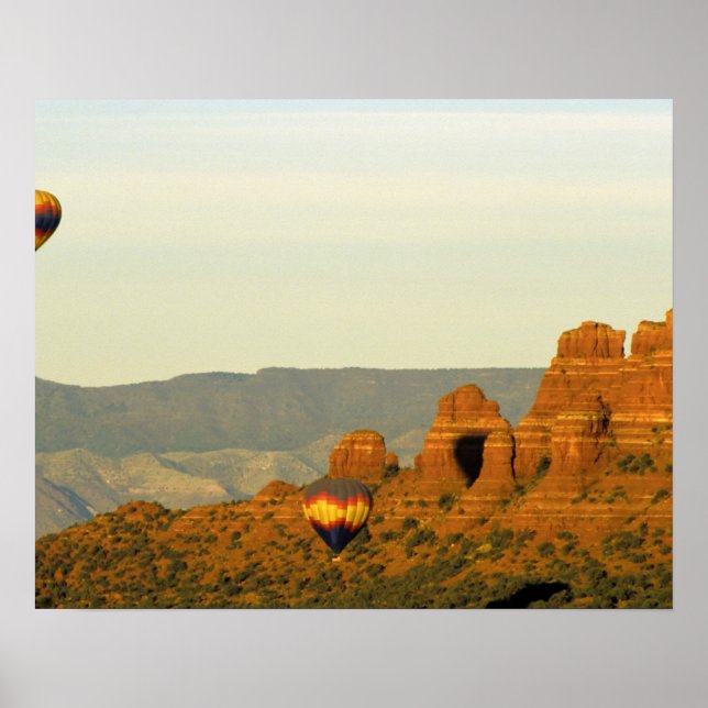Poster Hot Air Balloons à Sedona, Arizona, États-Unis. (Devant)