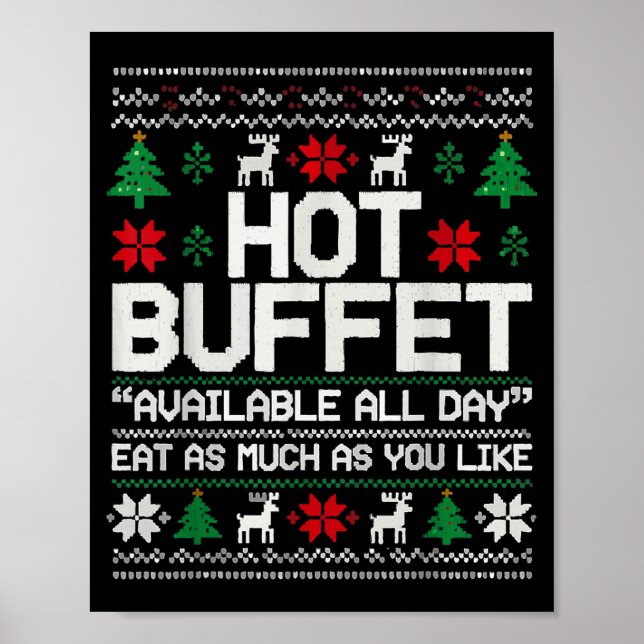 Poster Hot Buffet Available All Day Eat As Much As You Li (Devant)
