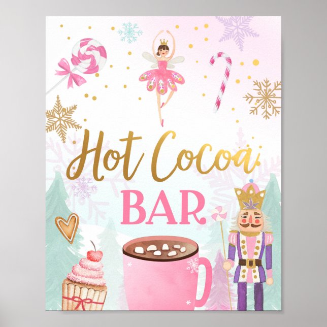 Poster Hot Cocoa Bar Chocolat Nutcracker Ballerina Girl (Devant)