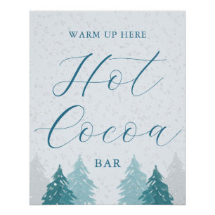 Poster Hot Cocoa Bar Wonderland Quinceanera Se Réchauffer