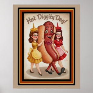 Poster Hot Diggity Chien 16 x 20